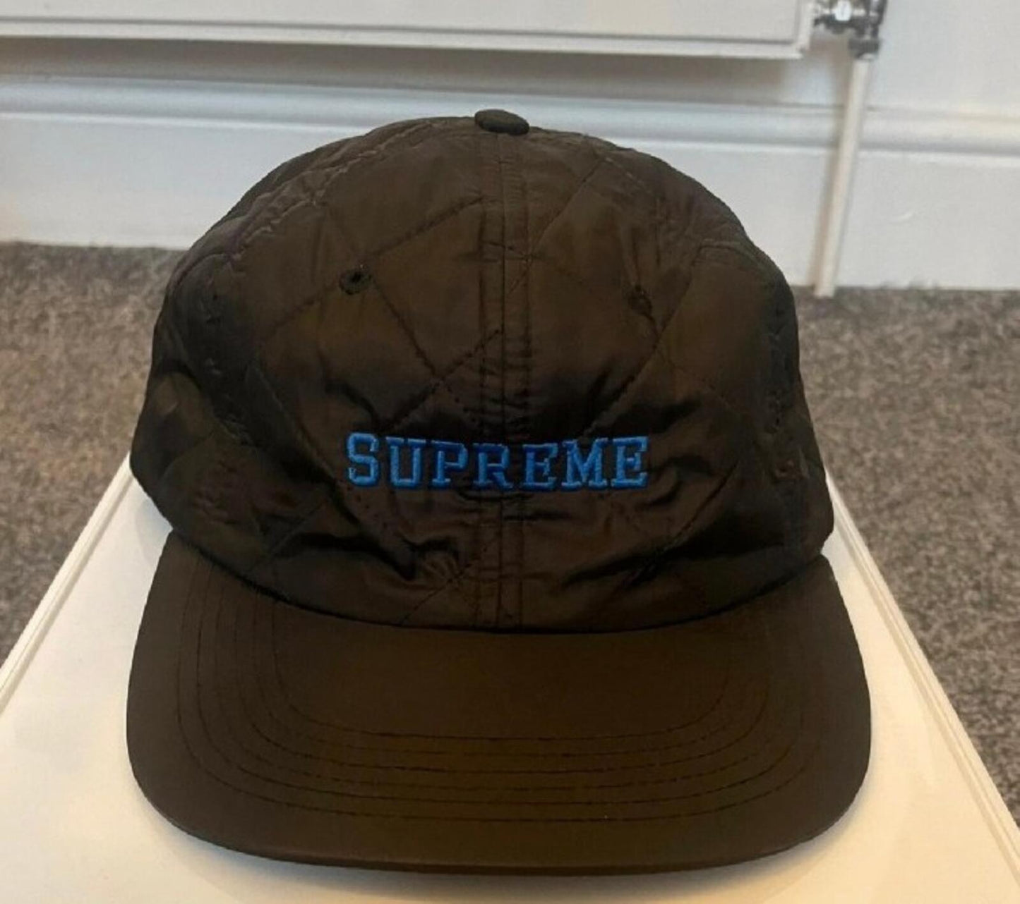 Gorra negra rara Supreme Acolchada Nylon 6 paneles FW14