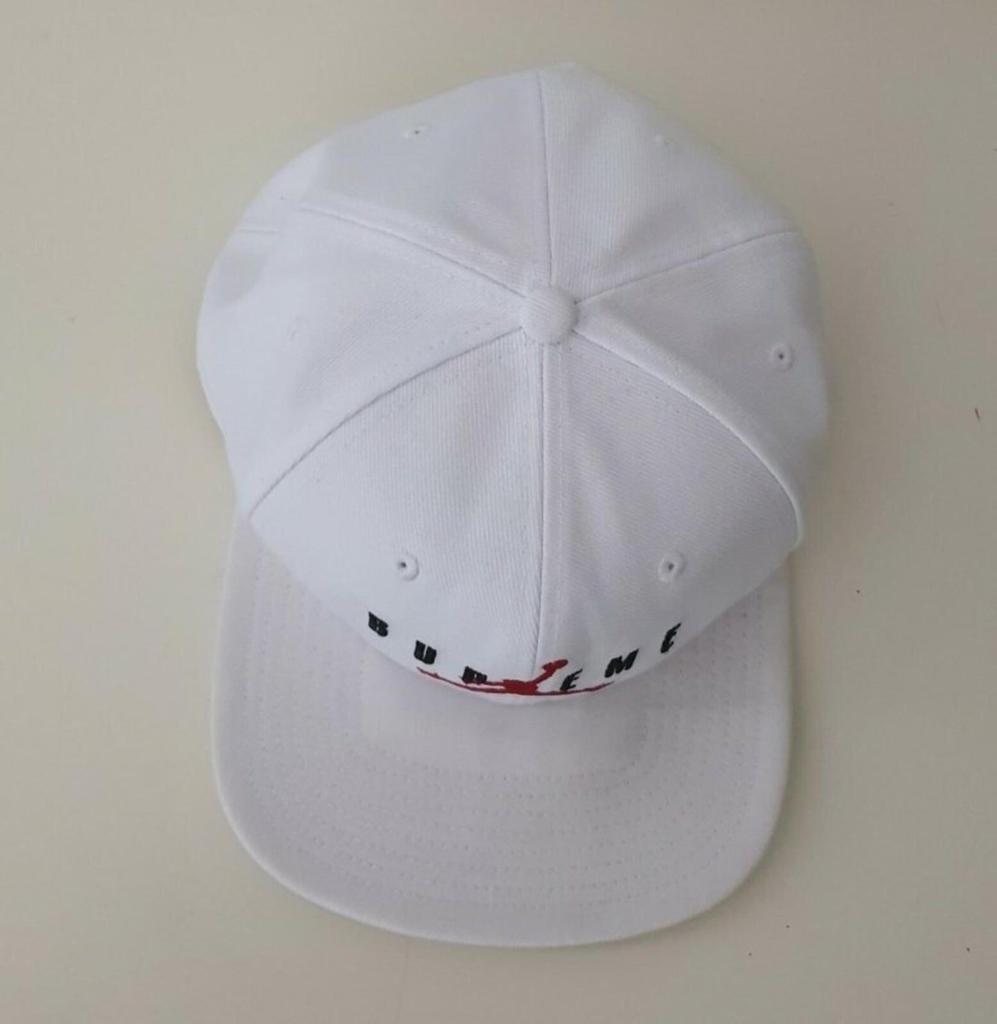 FW15 Supreme x Jordan White 6-Panel Kappe Jumpman Hat Selten 2015