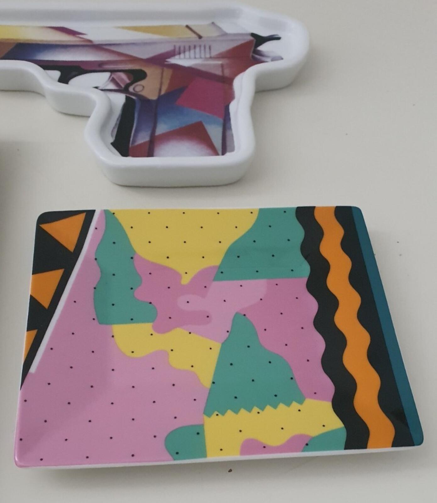 SS16 Supreme A. Mendini Milano Set of 3x ashtrays ceramic trays gun large small