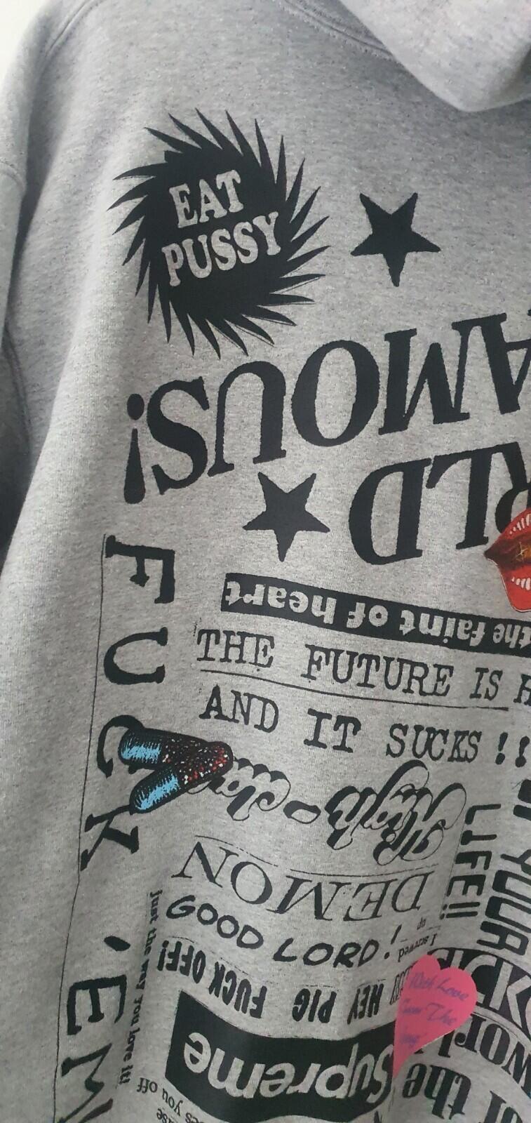 SS23 Supreme Fiend Hooded Sweatshirt Heather Grey Size M