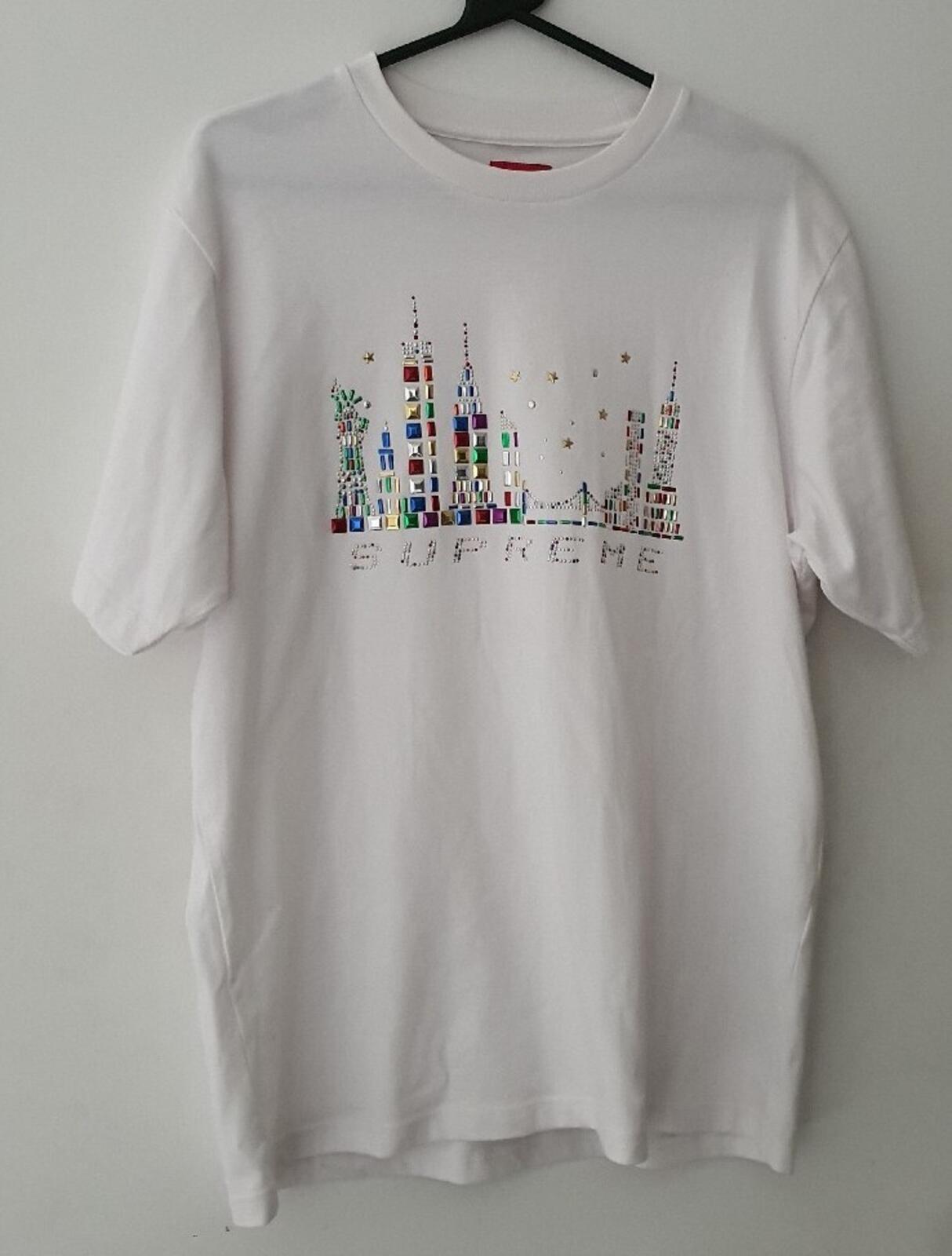 Camiseta FW21 Supreme Skyline S/S blanca talla M