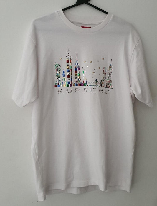 Camiseta FW21 Supreme Skyline S/S blanca talla M