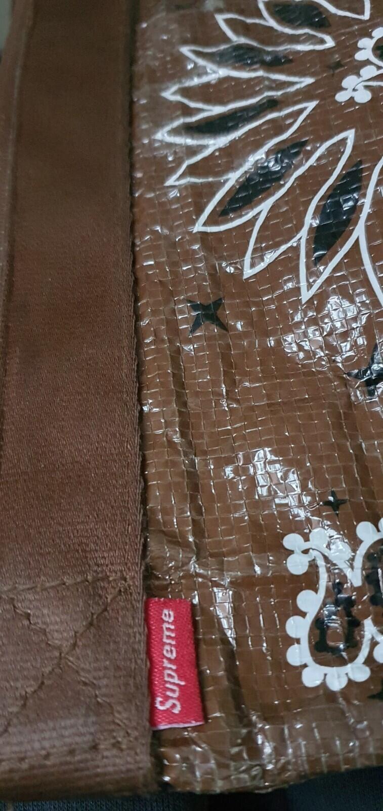 SS21 Supreme Bandana Tarp Side bag Water resistant shoulder bag 10L brown