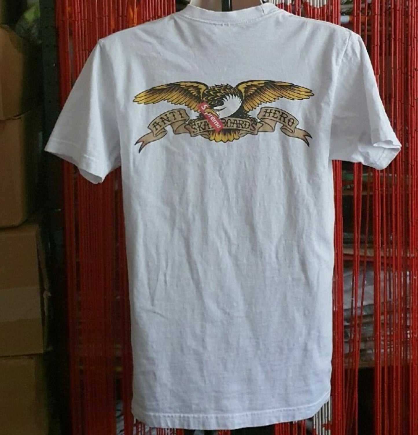 SS16 Supreme x Anti Hero Eagle Pocket Tee White Size M