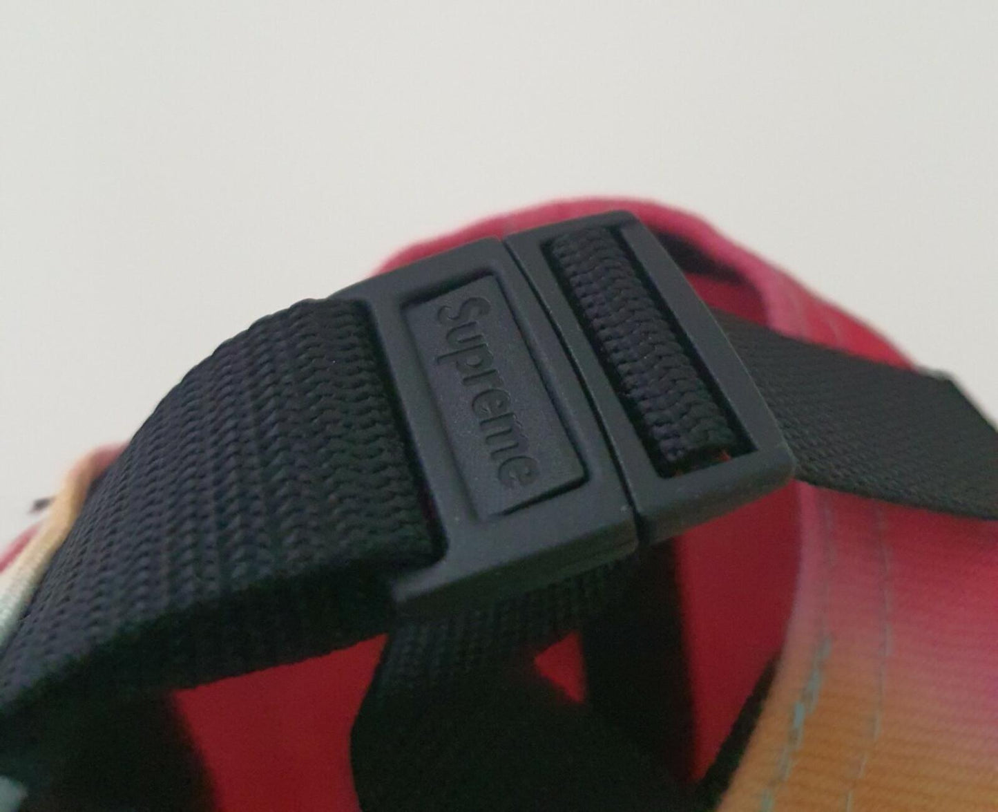 SS20 Supreme Embossed Denim Camp Cap Hat Red Dip Dye