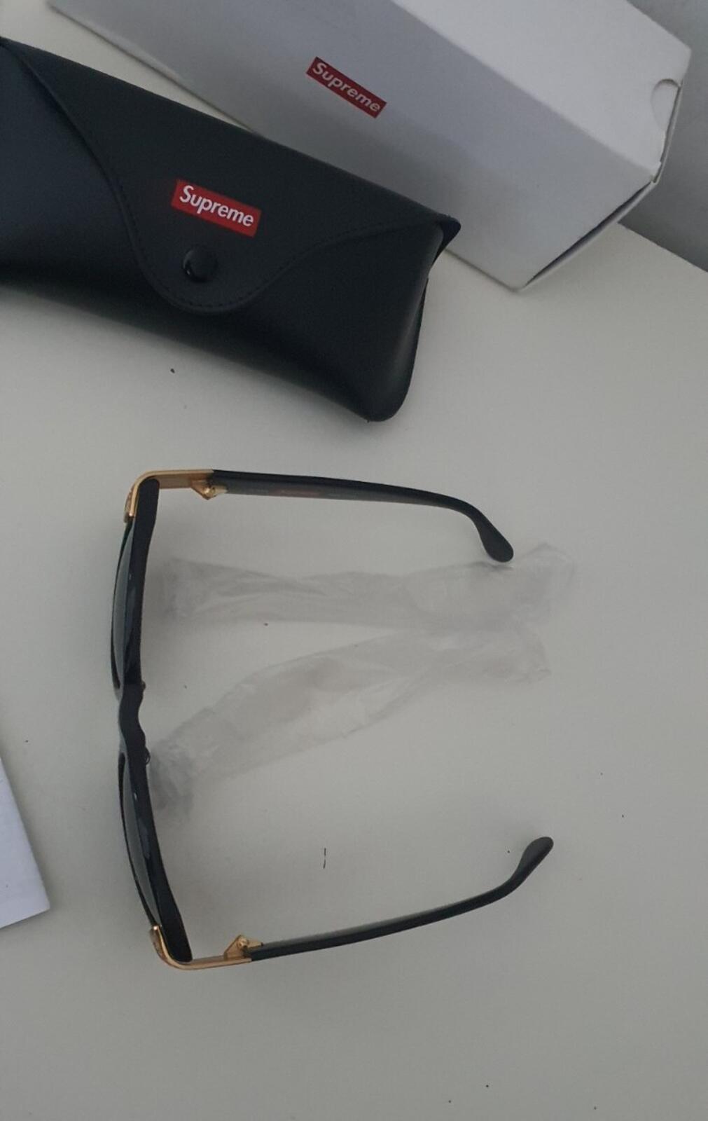 SS18 Supreme Plaza sunglasses Black Gold made in Italy