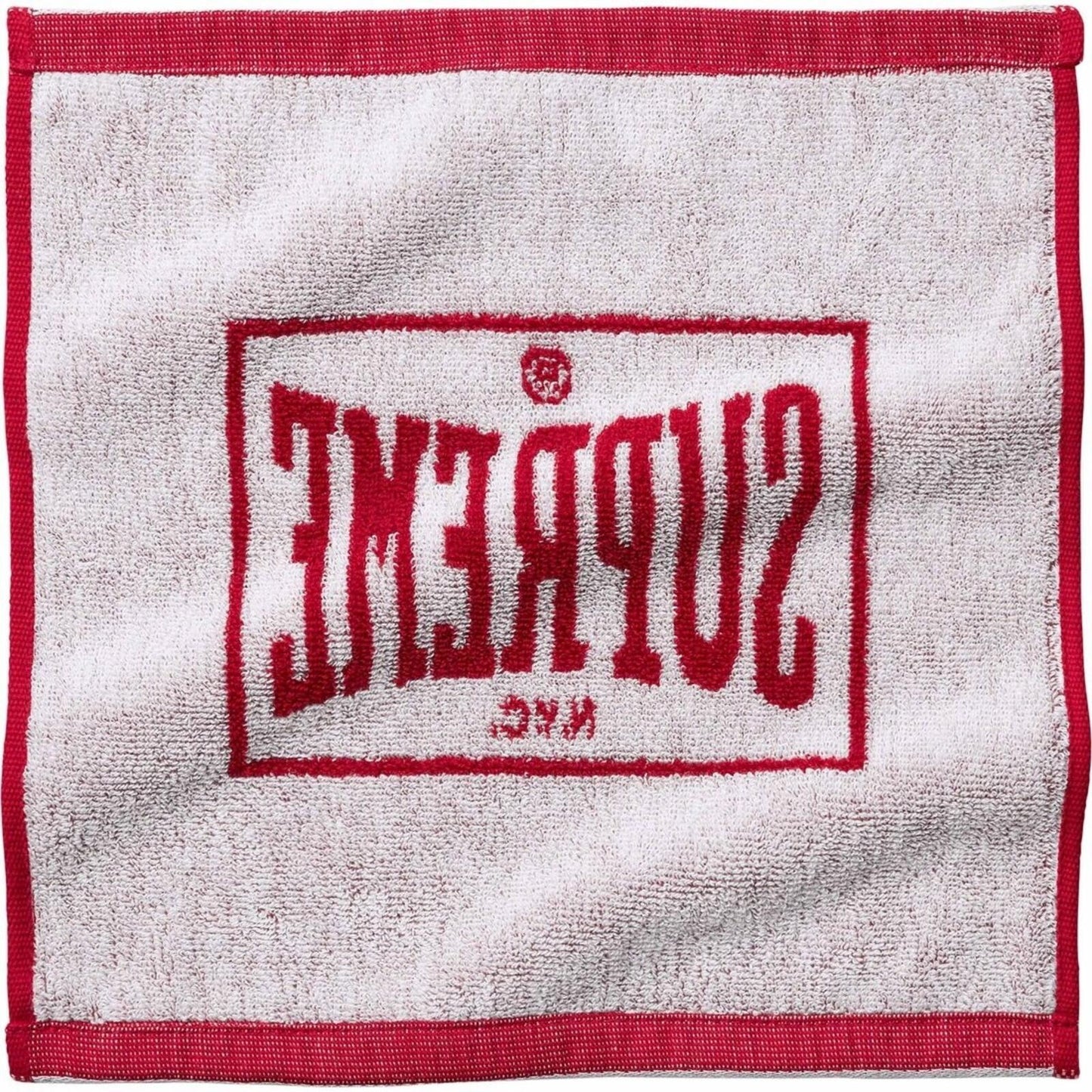FW23 Supreme Square Mini Towels (set of 2) Red Black Jacquard Woven Logo Japan