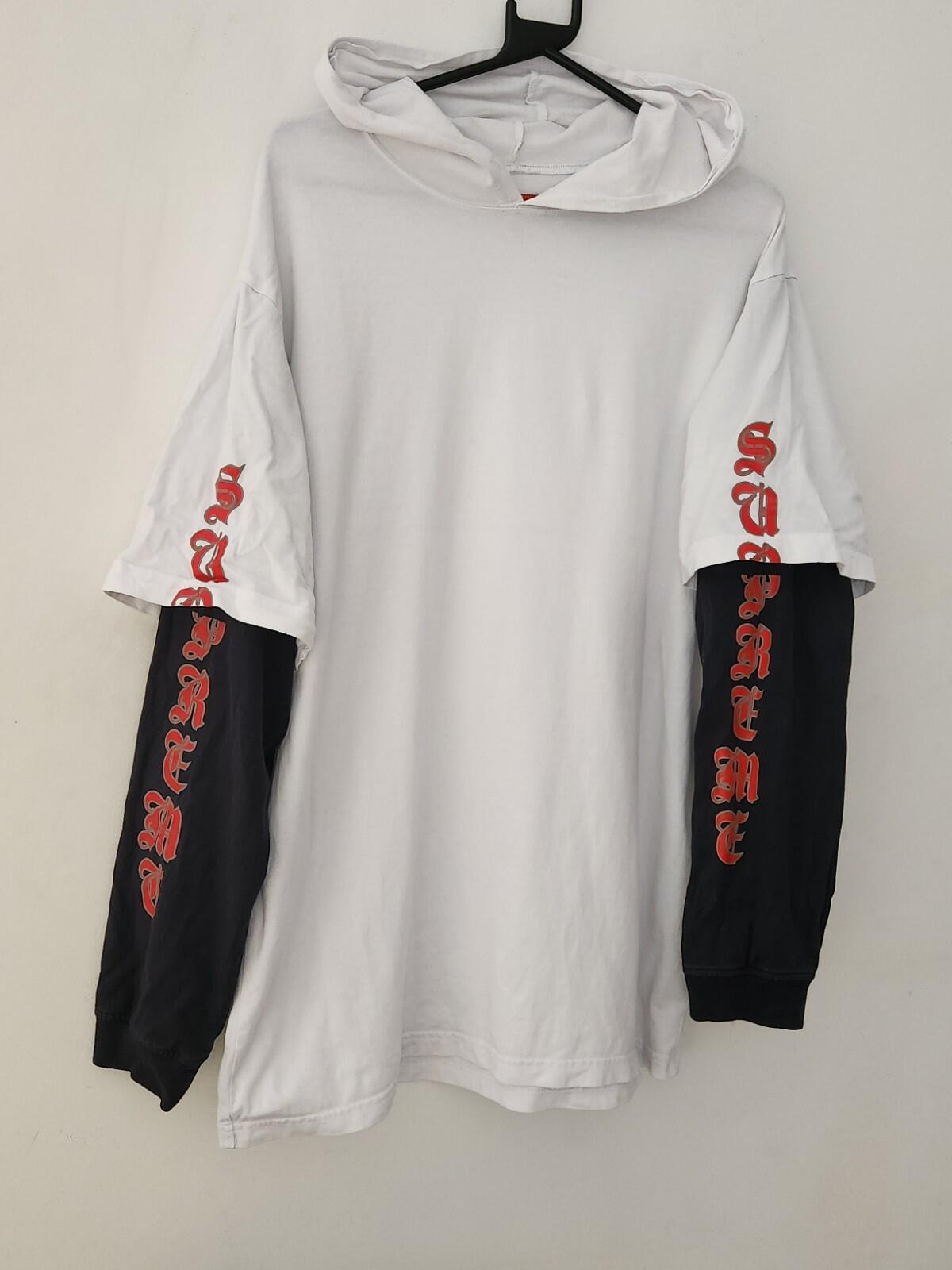 FW22 Supreme Layered Hooded L/S Top Hoodie White Size L