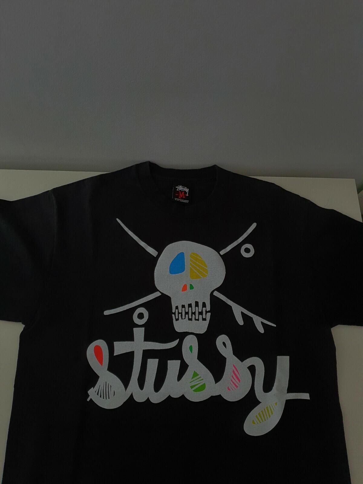 STUSSY Skull black Tee size M medium T-shirt Rare