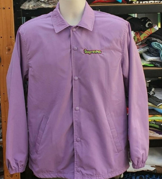 Chaqueta entrenador SS18 Supreme Gonz Logo talla S pequeña violeta resistente al agua