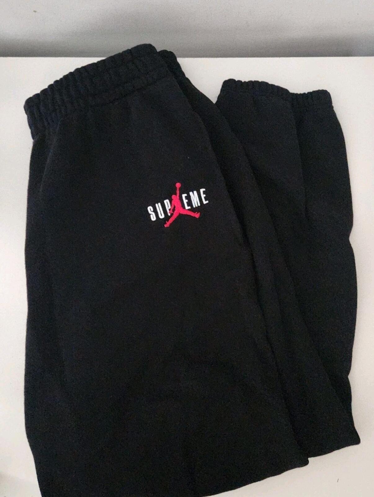 FW24 Supreme x Jordan sweatpant Size S Small Black Joggers Jumpman Pants