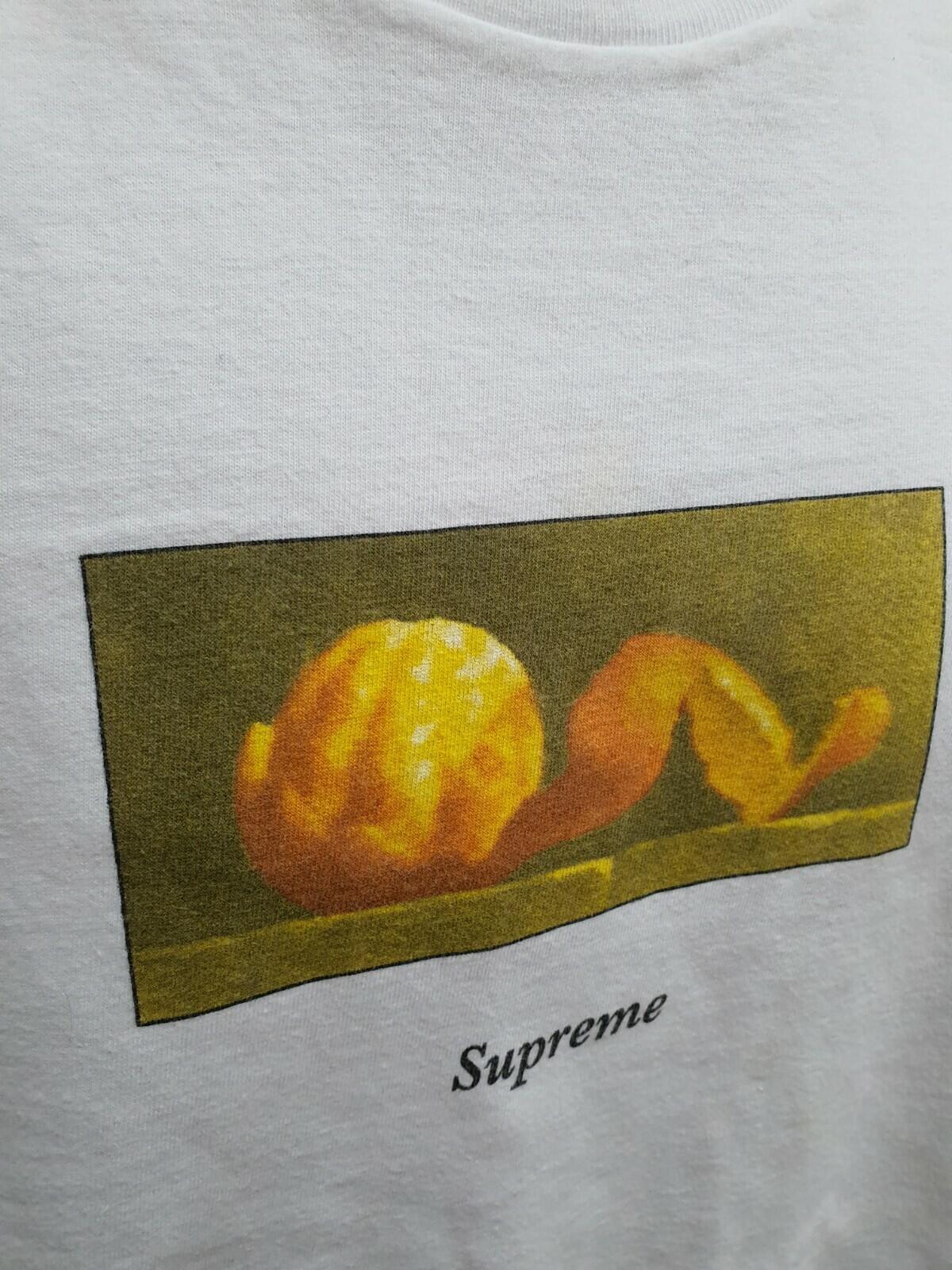 FW15 Supreme Peel white tee size XL T-shirt orange Rare