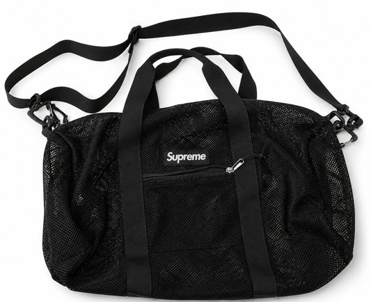SS16 Supreme Mesh Duffle Bag Black
