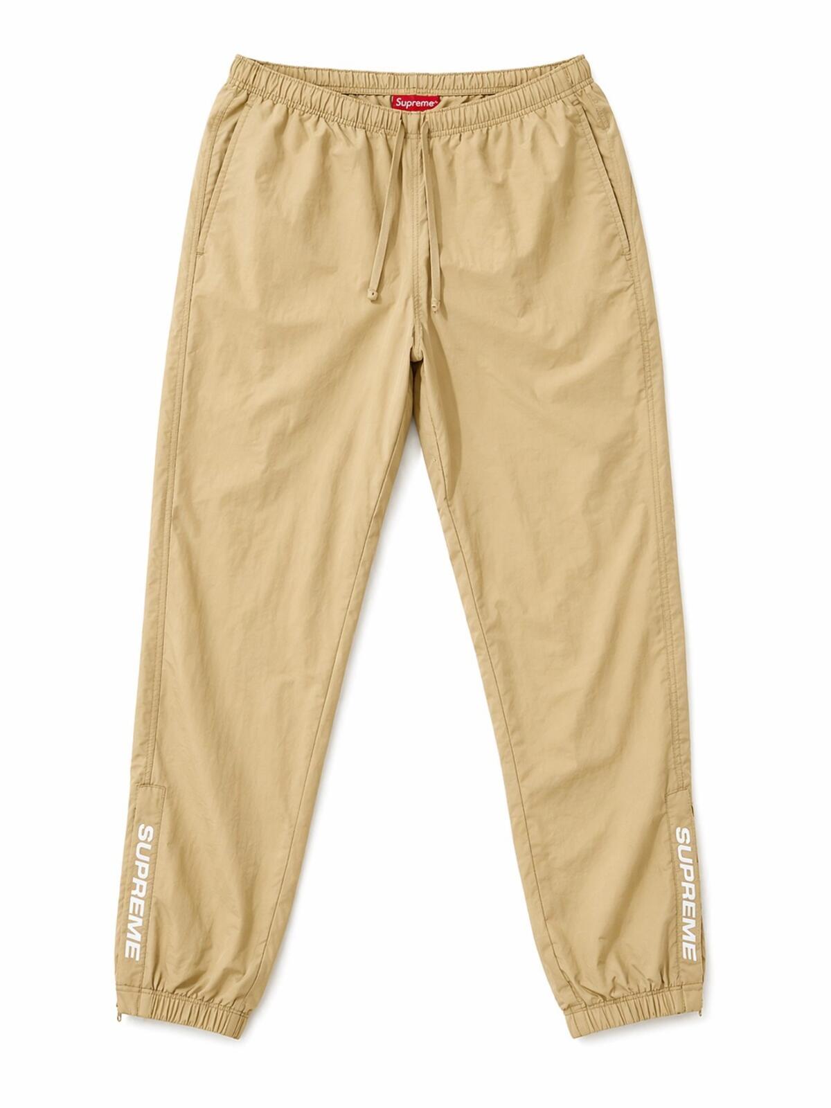 SS21 Supreme Warm Up Pants Pale Yellow Sze S Water Resistant
