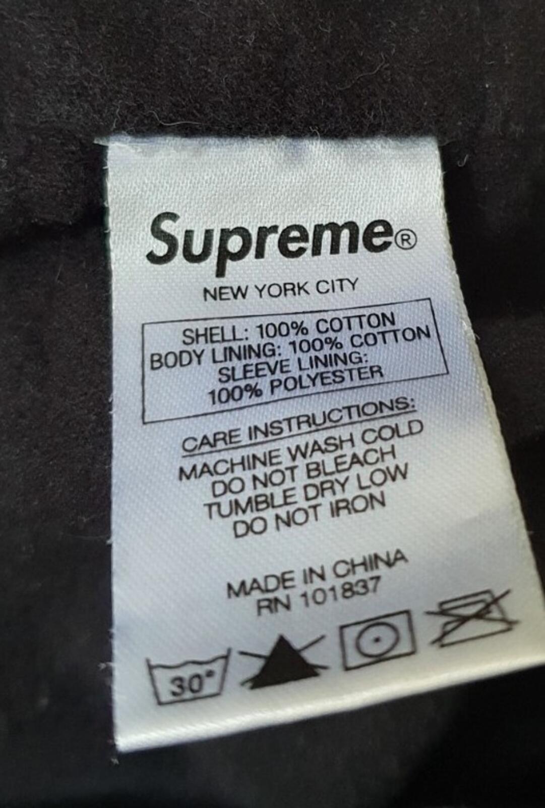 FW16 Supreme Denim Harrington size M medium plaid jacket