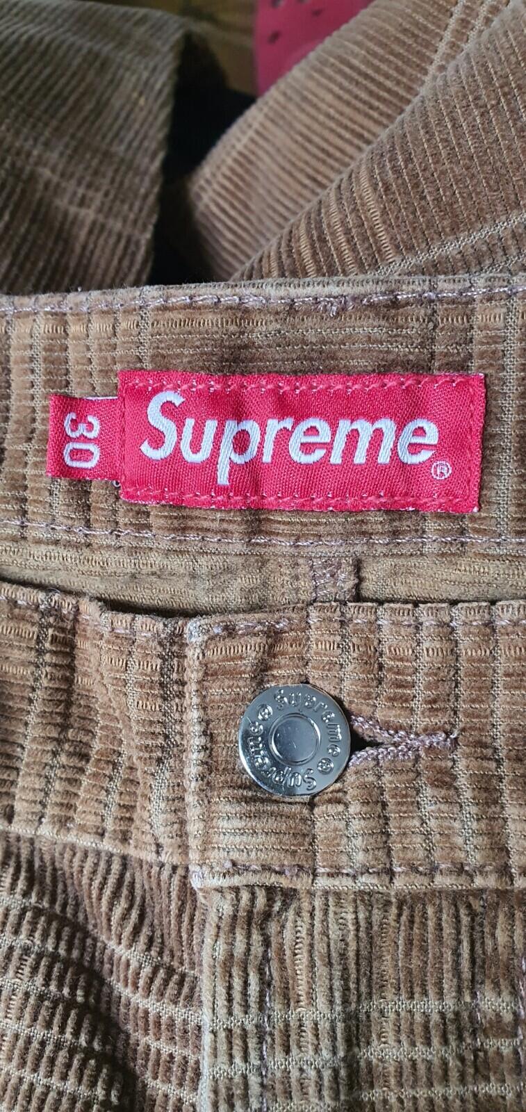 FW14 Supreme Plaid Cord 5 pocket pant size 30 trousers pants W30 L30 brown