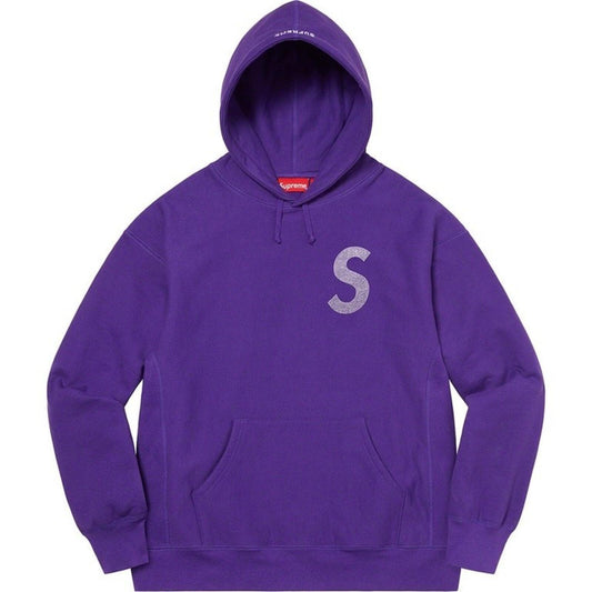 SS21 Supreme Swarovski Logo Hooded Sweatshirt Purple Size L