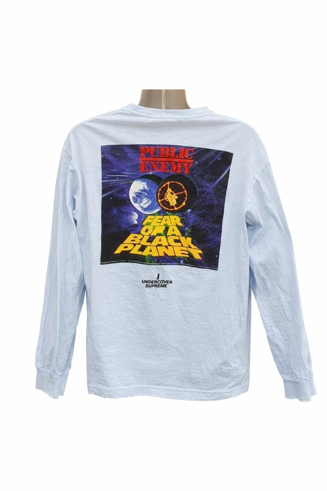 SS18 Supreme x Undercover x Public Enemy Counterattack Langarmshirt Hellblau Größe M