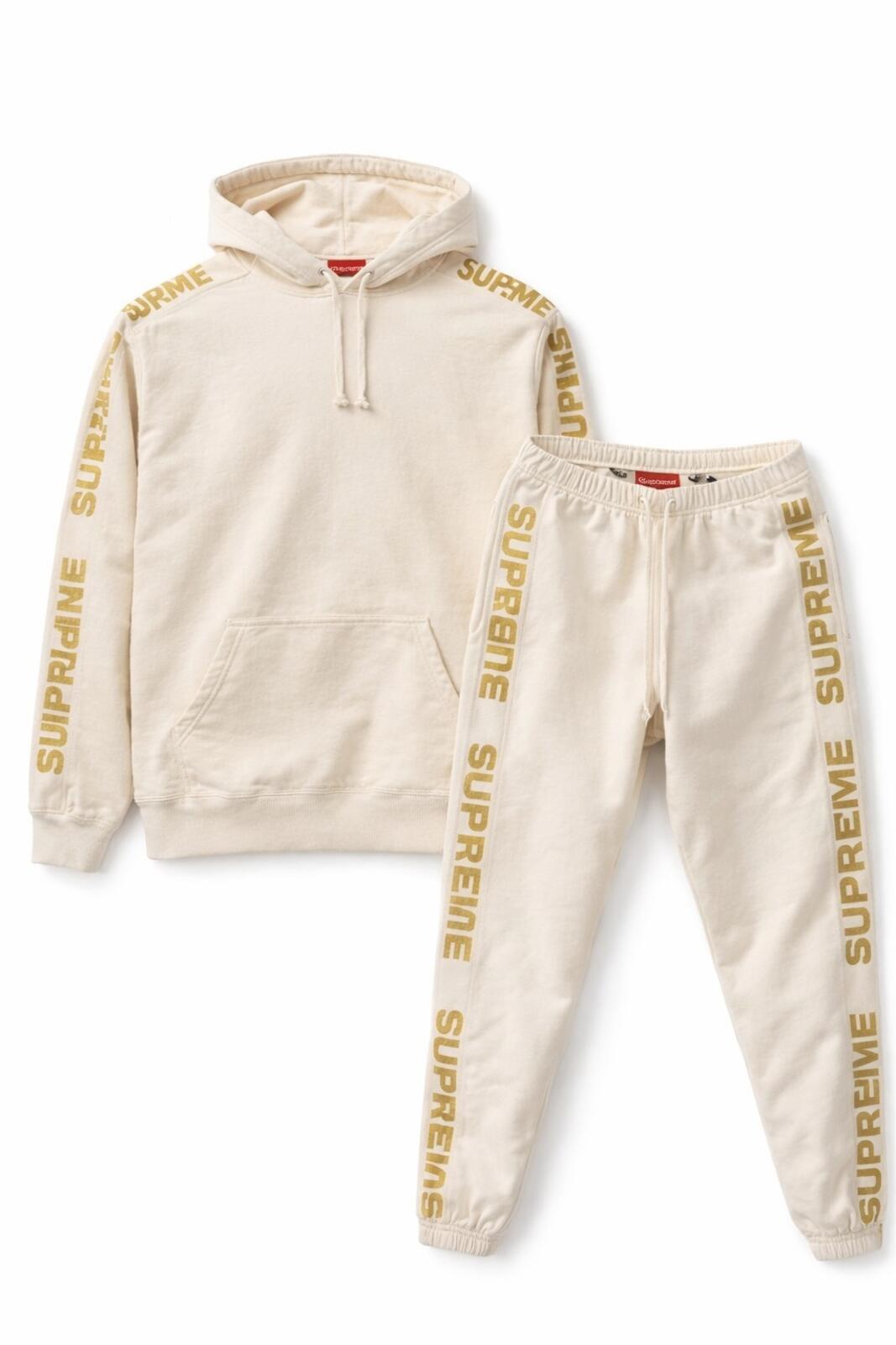 SS20 Supreme Metallic Rib Kapuzenpullover & Jogginghose Set