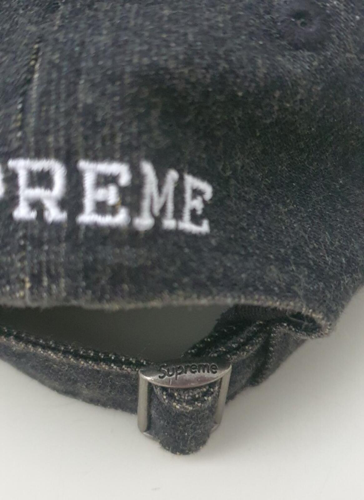 SS22 Supreme x KEVLAR Denim S Logo 6-Panel Cap Schwarz aus Kevlar