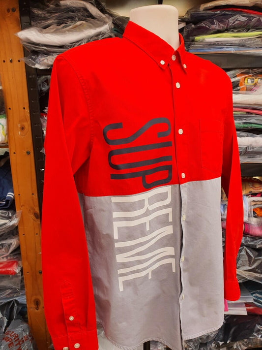 SS14 Supreme Competition Shirt Rot Größe M Medium Button-Up