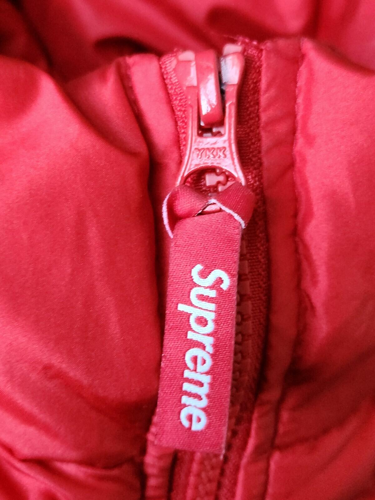 SS19 Supreme Bonded Logo Puffy Jacket Size M Medium Red Coat Duck Down