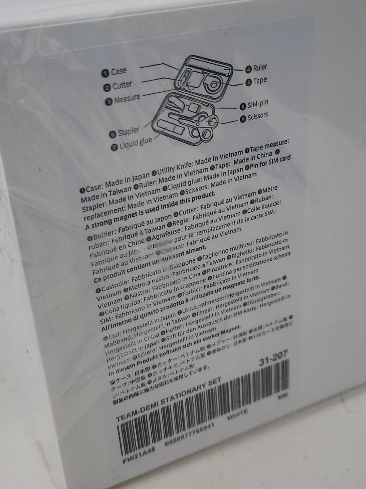 FW21 Supreme Team-Demi Stationery Set White 8-teilig Neu Zubehör Schere Klebeband