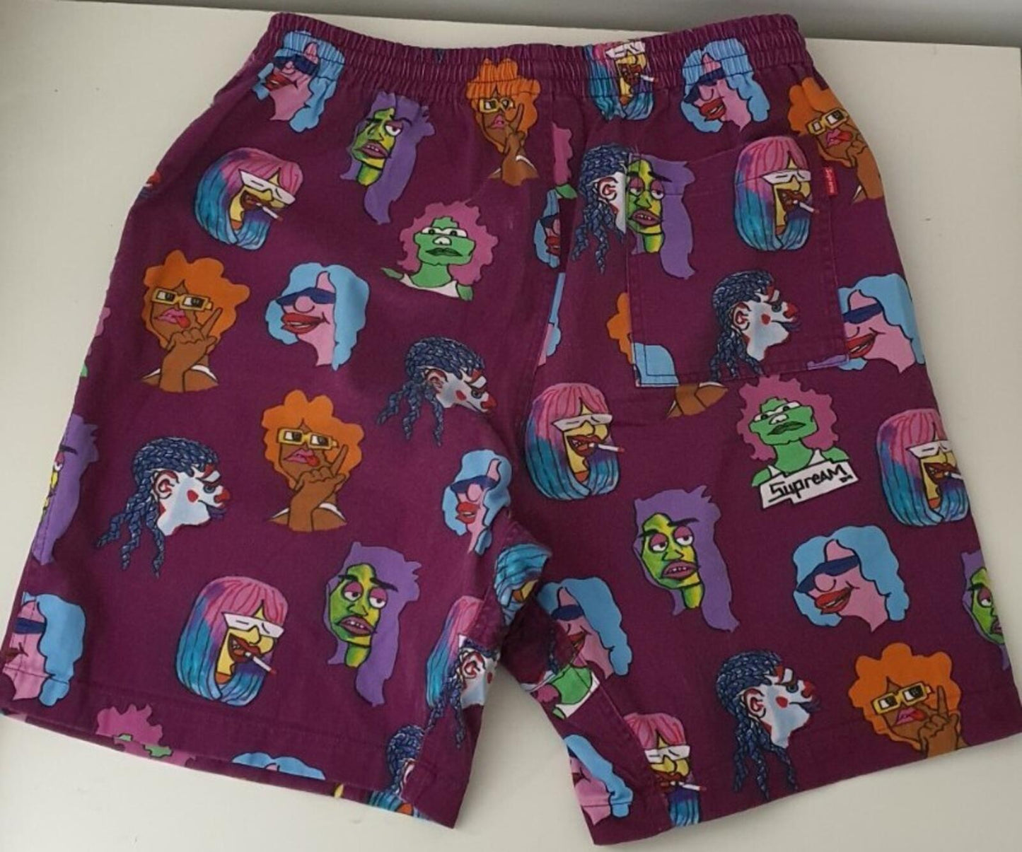 FW17 Supreme Gonz Heads burgundy Short size S small shorts Mark Gonzales Rare