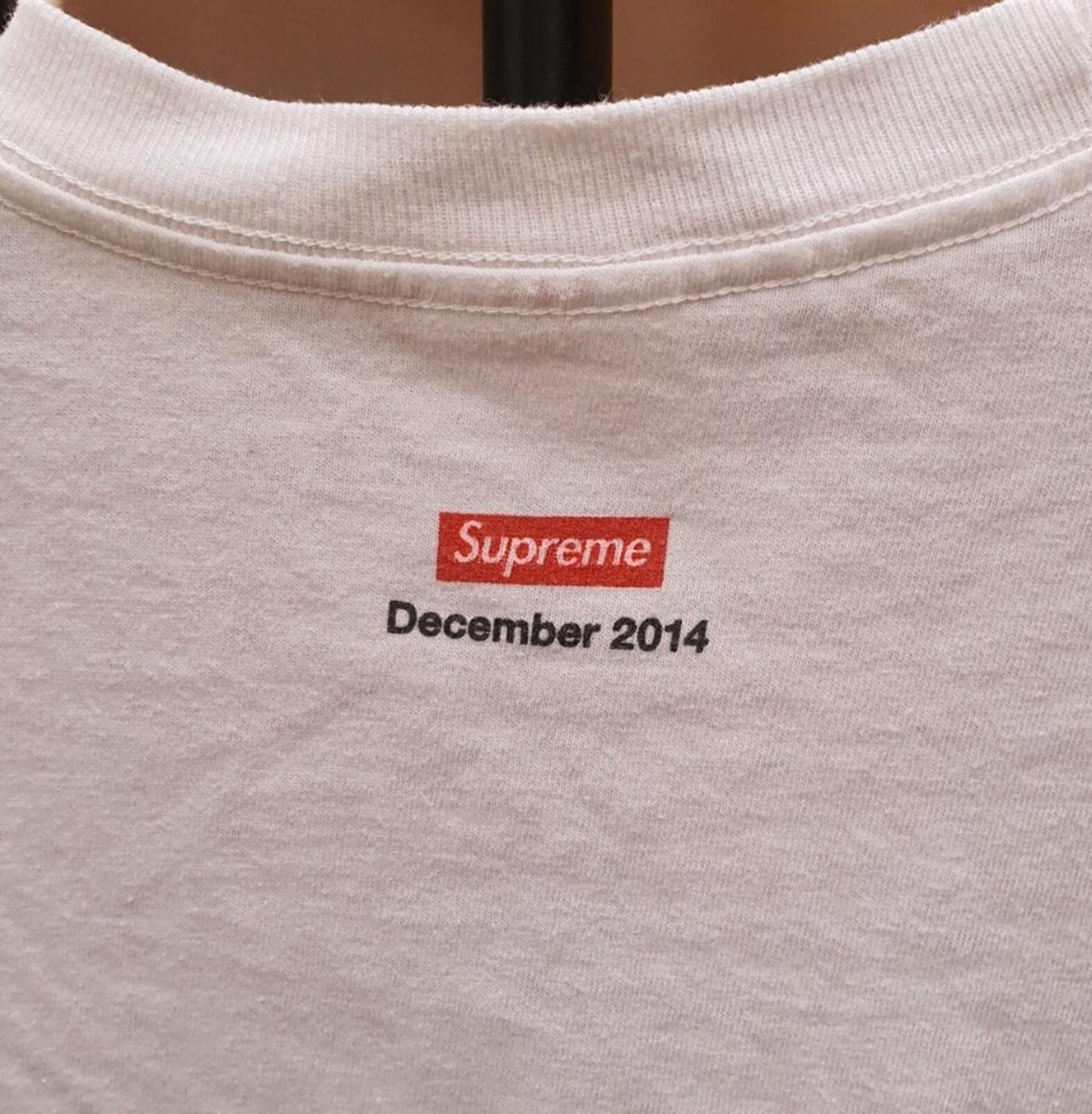 FW14 Supreme Silent Night Tee talla M mediana camiseta blanca Navidad Rara