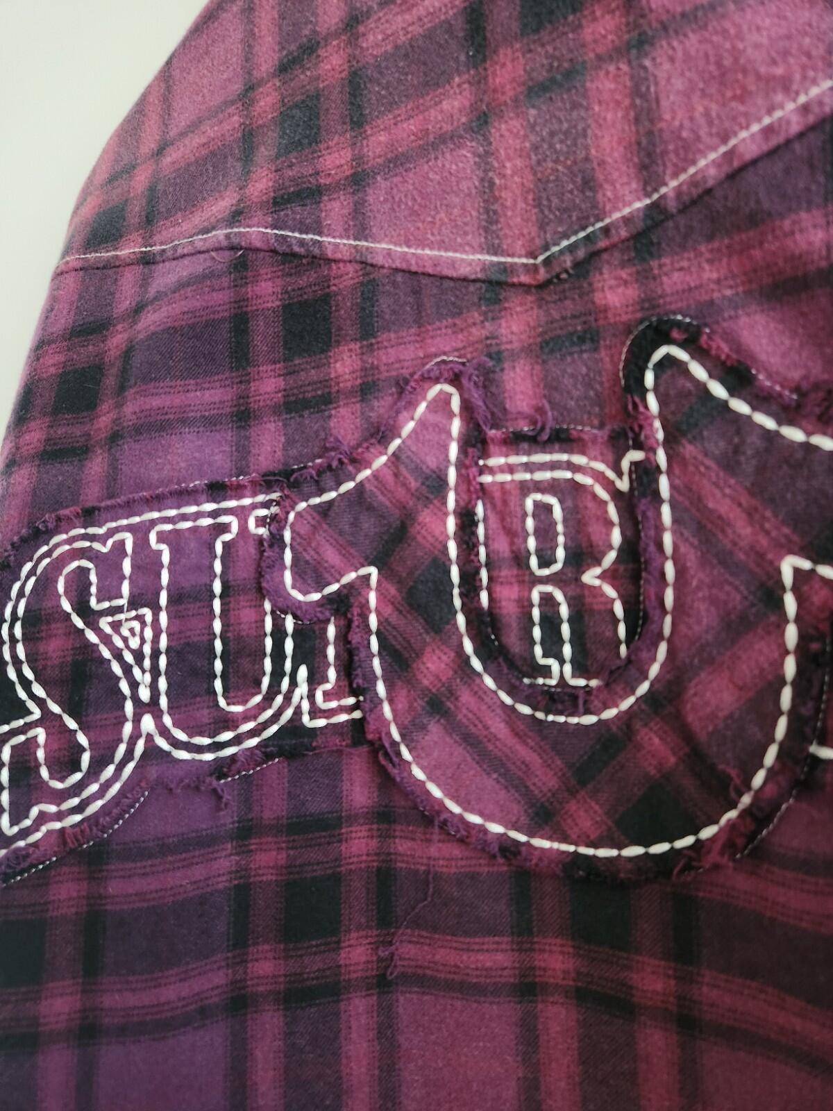 FW25 Supreme x True Religion Quilted Lined Plaid Flannel Shirt Purple Size M