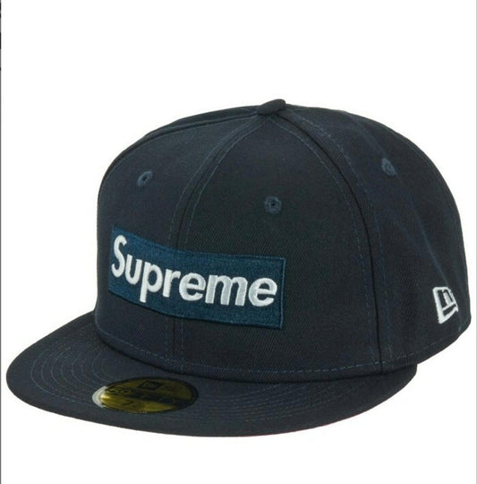 FW21 Supreme No Comp Box Logo New Era Cap Navy Size 7 1/4