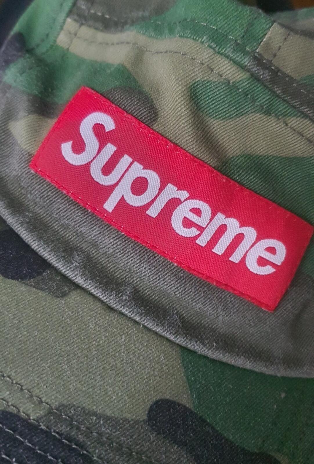 SS16 Supreme Washed Chino Twill Camp Cap Woodland Camo