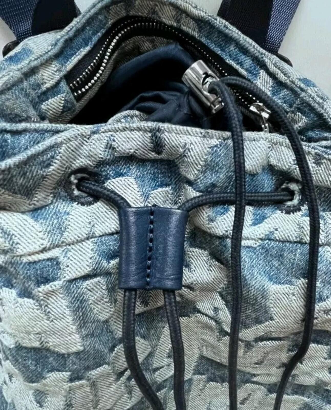SS22 Supreme Fat Tip Jacquard Denim Backpack bag Blue