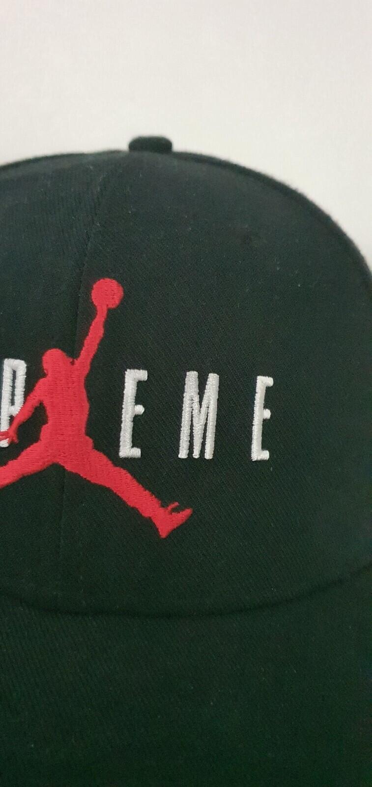 FW15 Supreme x Jordan black 6-Panel cap Jumpman hat Rare