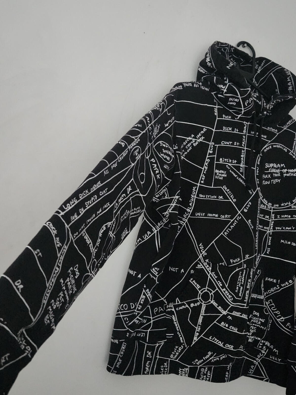 SS19 Supreme Gonz Embroidered Map Hooded Sweatshirt medium Black Hoodie Gonzales