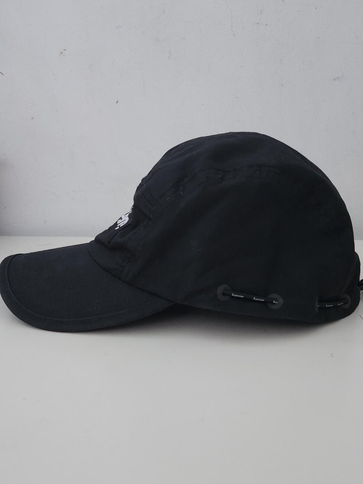 FW21 Supreme Shockcord Camp Cap Hat Black Box logo