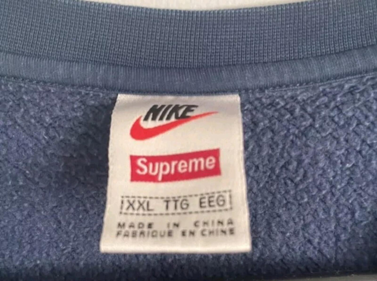 FW18 Supreme x Nike Crewneck Navy Size XXL