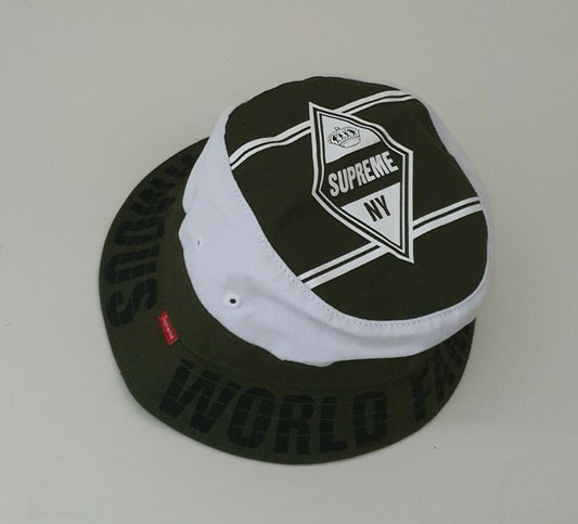 FW14 Supreme World Famous bucket hat size M/L olive / white Rare 2014 Vintage