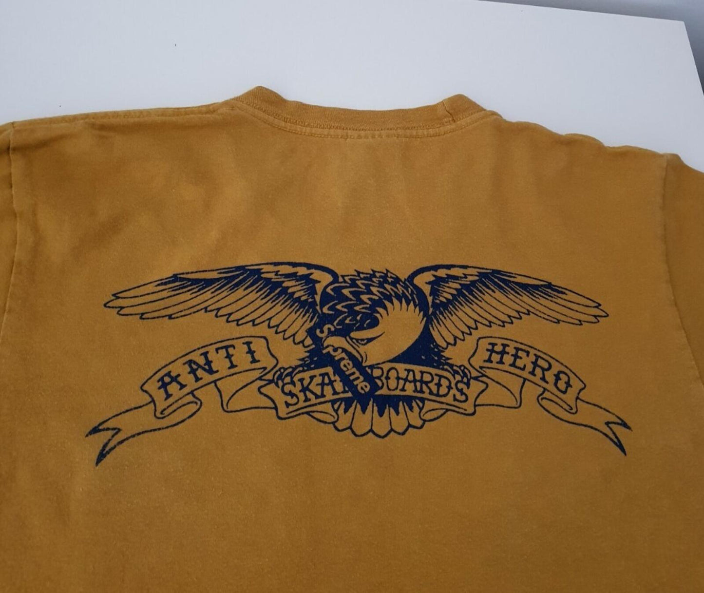SS16 Supreme x Anti Hero Eagle Pocket Tee Mustard Size M