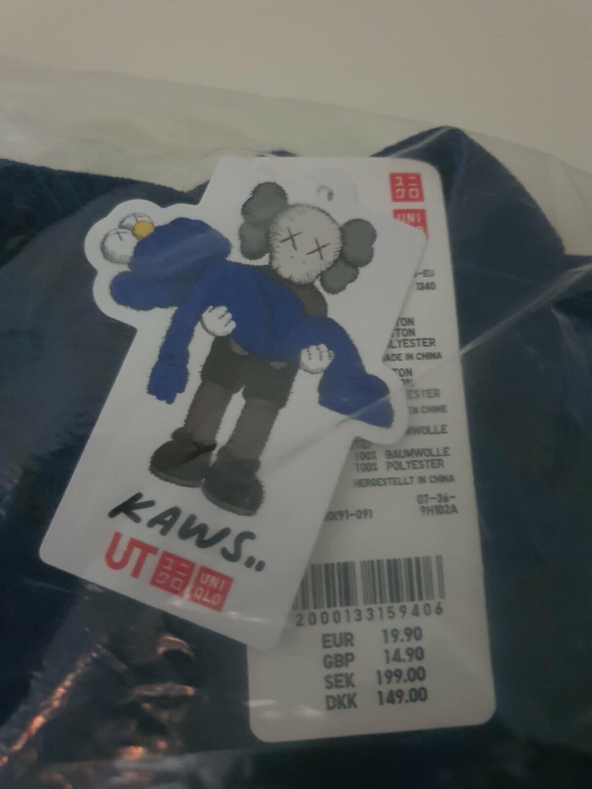 SS19 Kaws x Uniqlo All Over Holiday Print tote bag Navy New