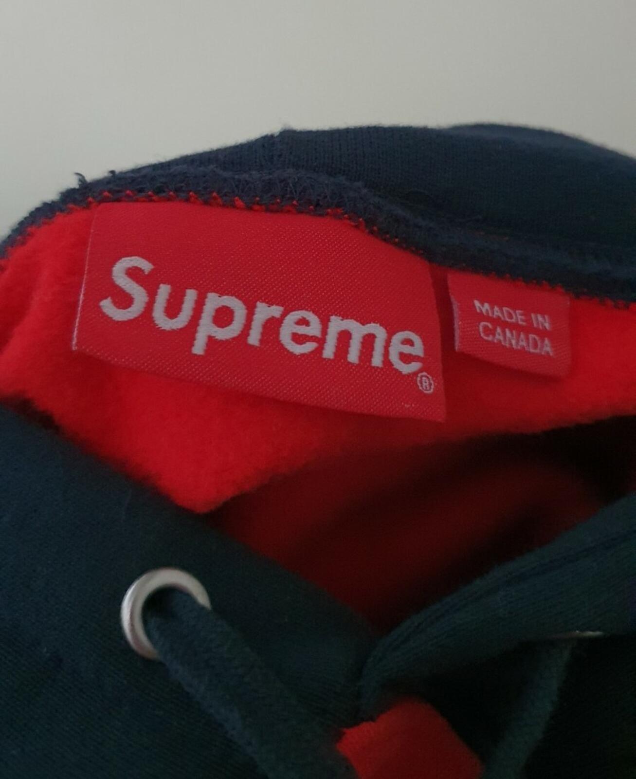 SS19 Supreme S Logo Colorblocked Hooded Sweatshirtgröße XL roter Hoodie