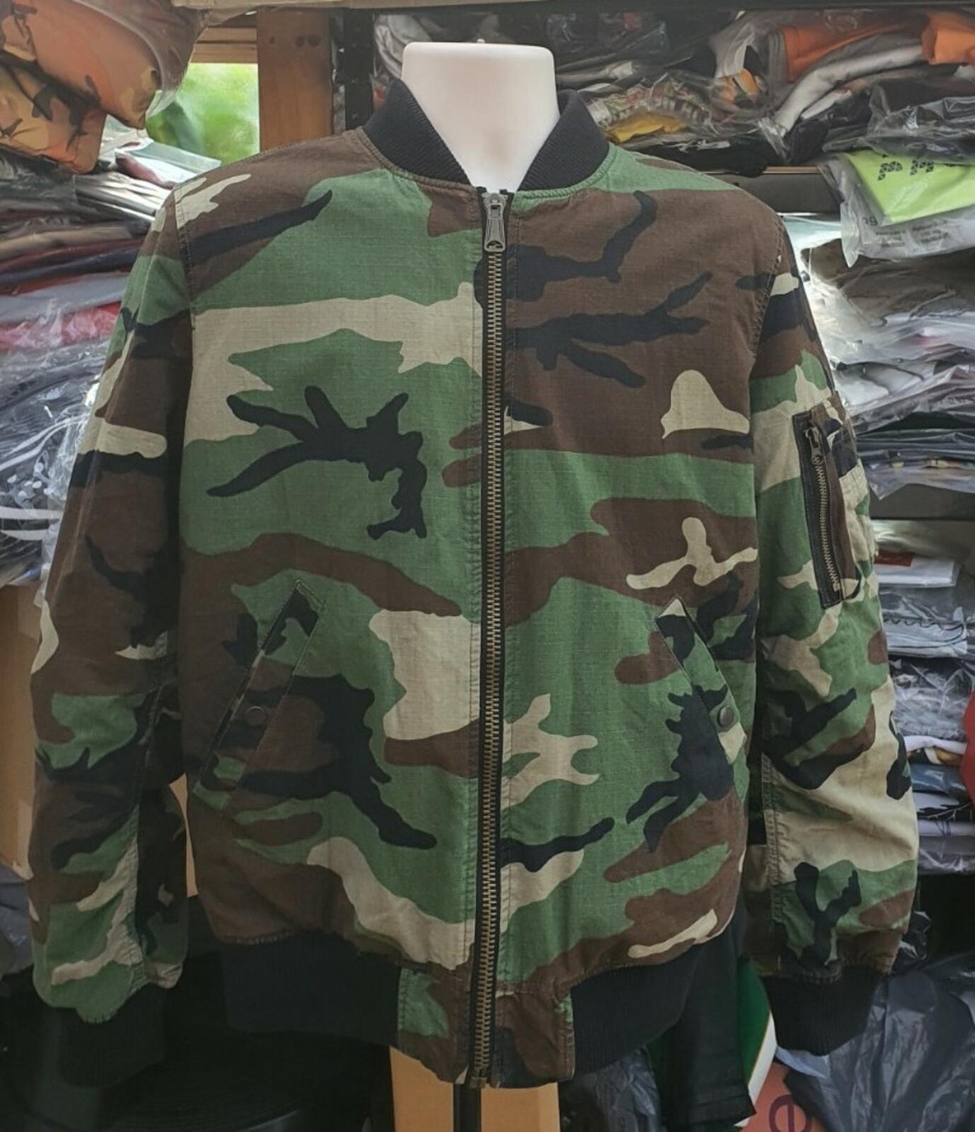 SS15 Supreme MA-1 Reversible Jacket Green Camo Black Size M