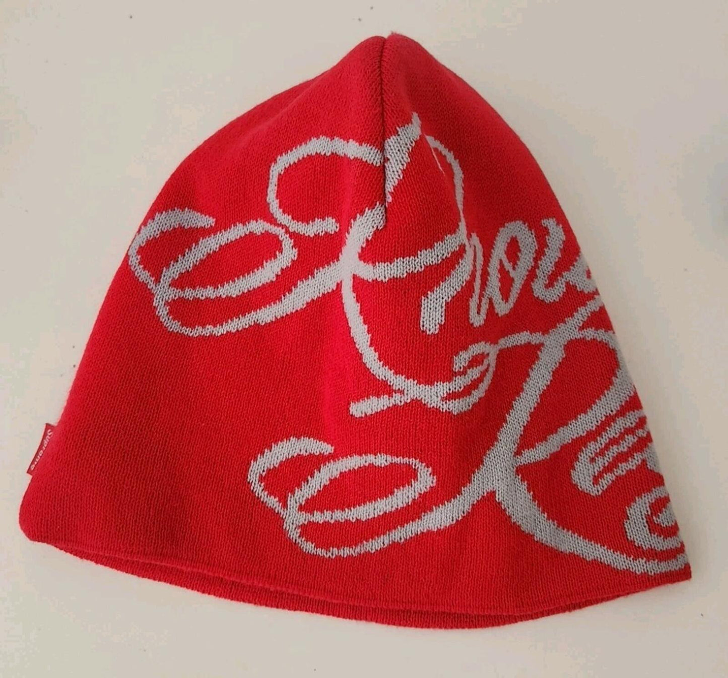 SS22 Supreme Knowledge Reigns Beanie Red Hat Made In Korea
