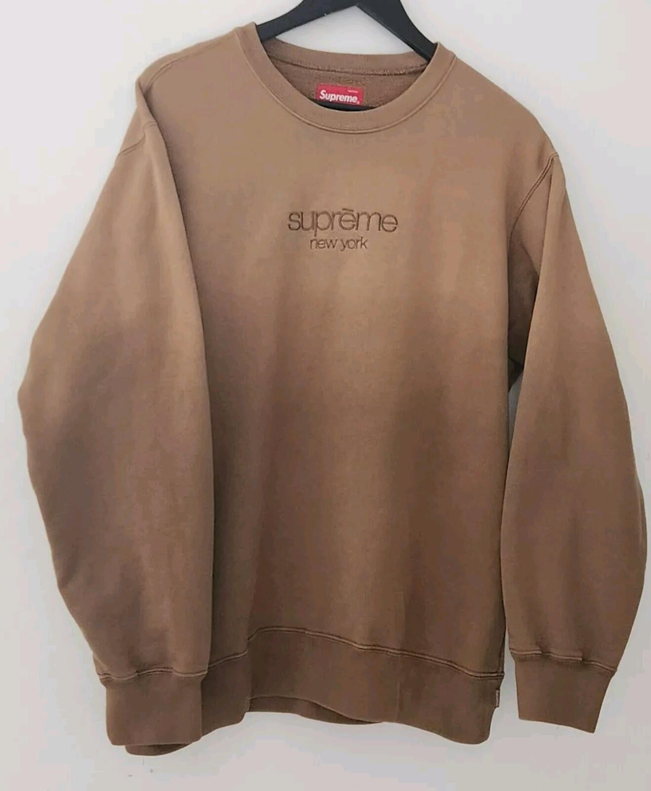 SS19 Supreme Dipped crewneck size M medium Brown sweatshirt