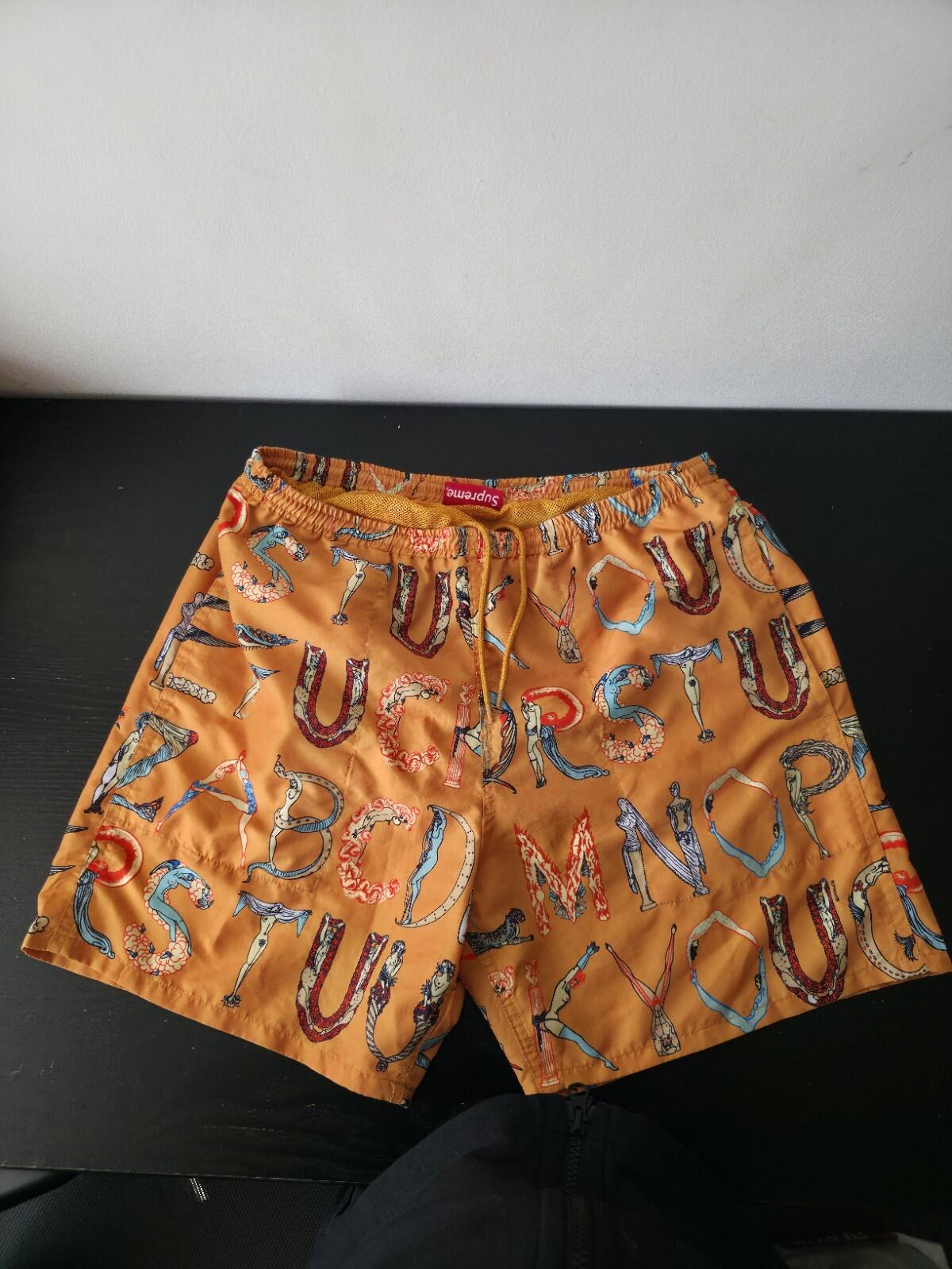 SS18 Supreme Alphabet Water Short Peach M Original artwork by Erte. ©Sevenarts