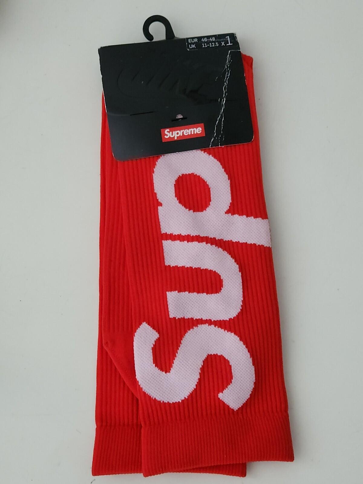 Supreme Nike Lightweight Crew Socks Size 5 Red (1 pack) UK 11-12.5 EUR 46-48