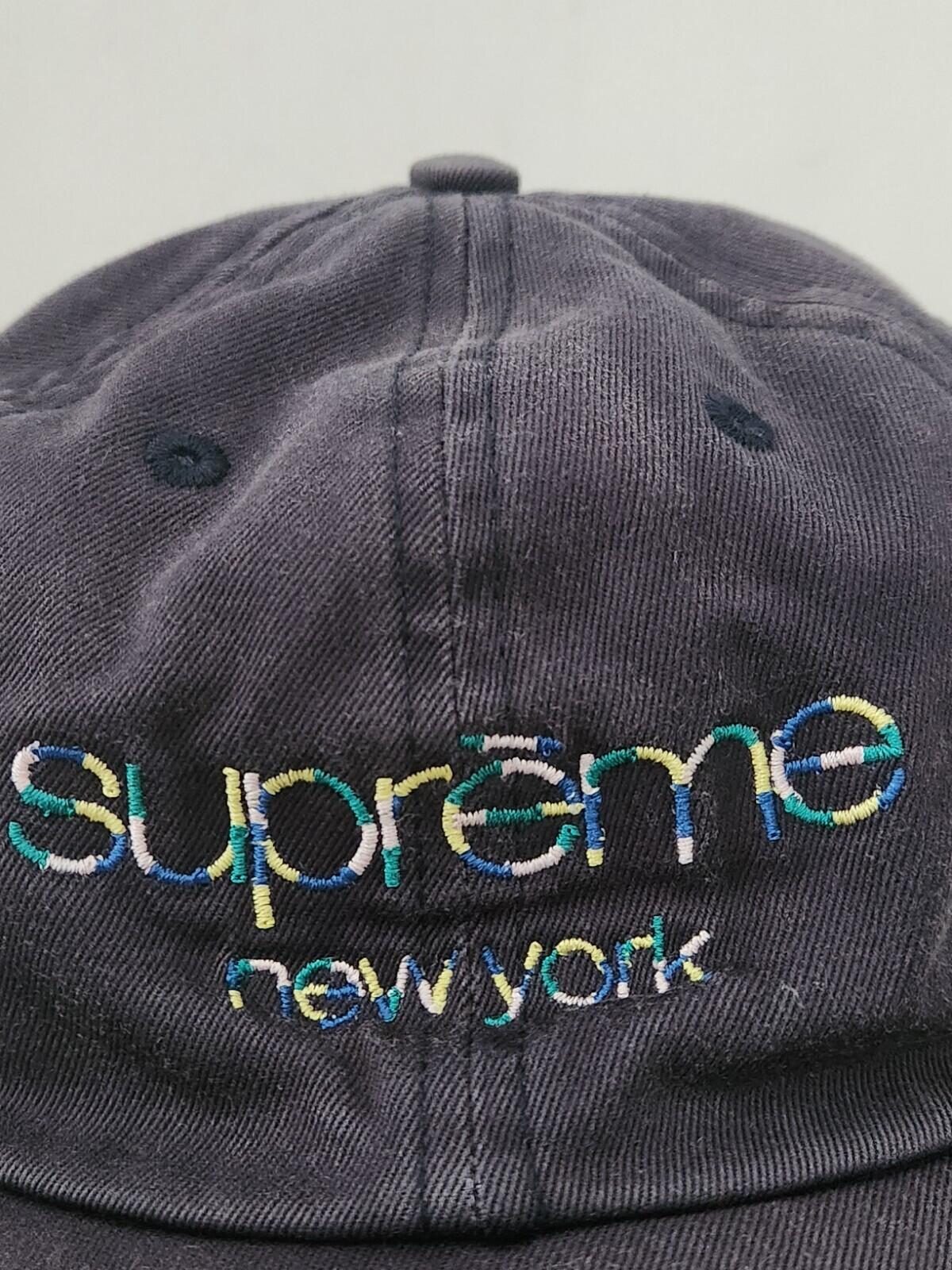 SS17 Supreme Multi Color Classic Logo 6-panel navy cap hat