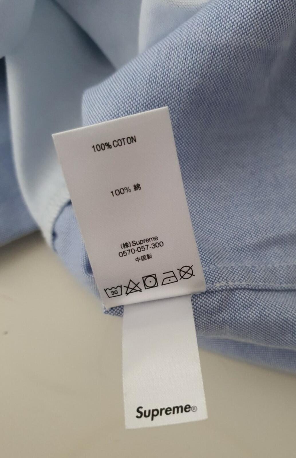FW20 Supreme Patchwork Oxford Shirt Blue Size S