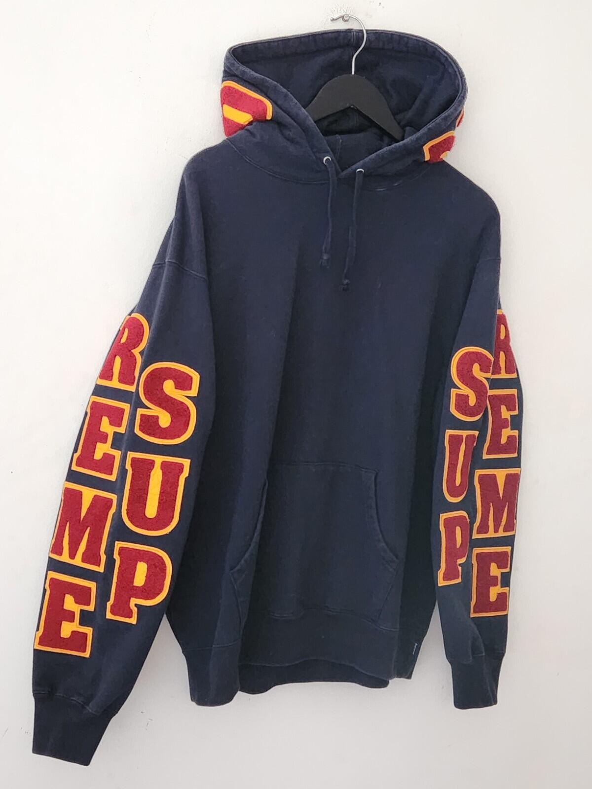 SS22 Supreme Team Chenille Kapuzenpullover Größe M Navy Hoodie