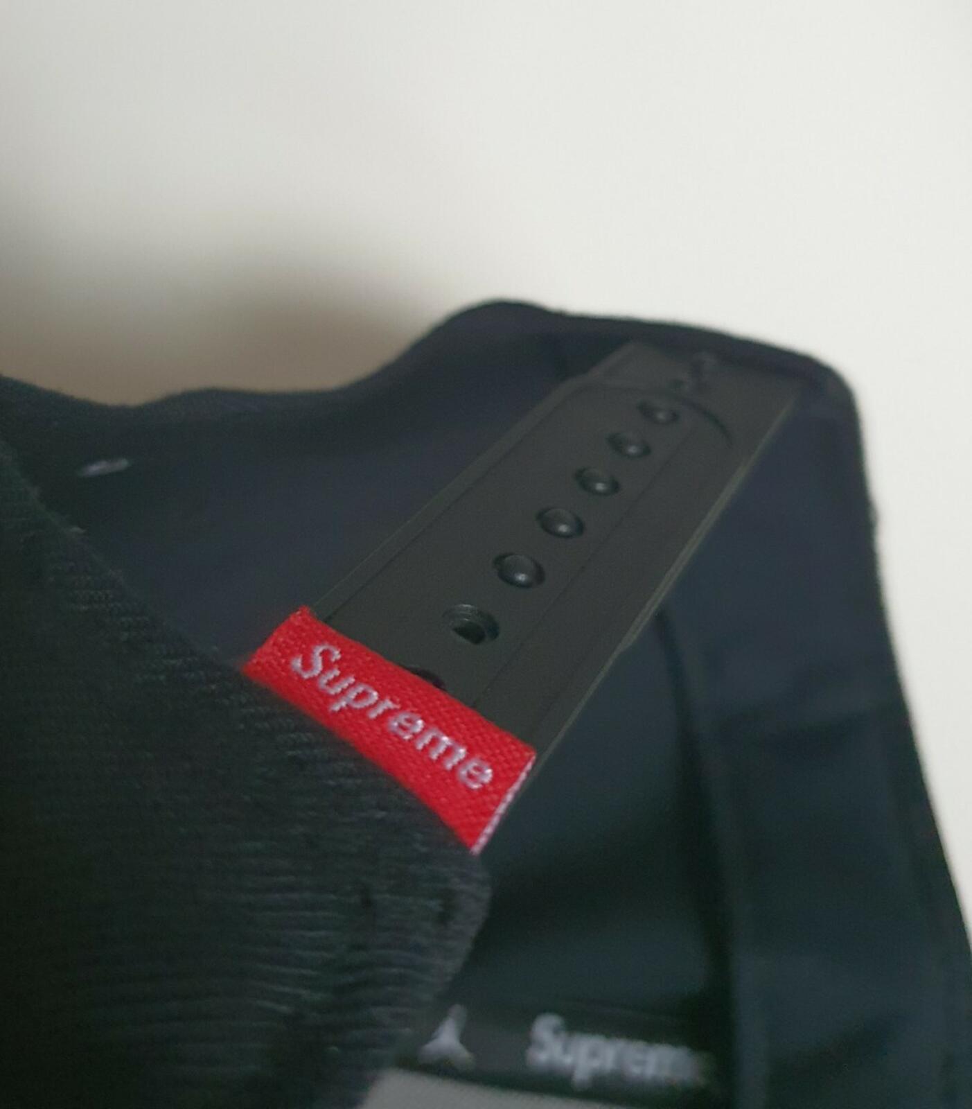 FW15 Supreme x Jordan black 6-Panel cap Jumpman hat Worn 1x Rare Jumpman